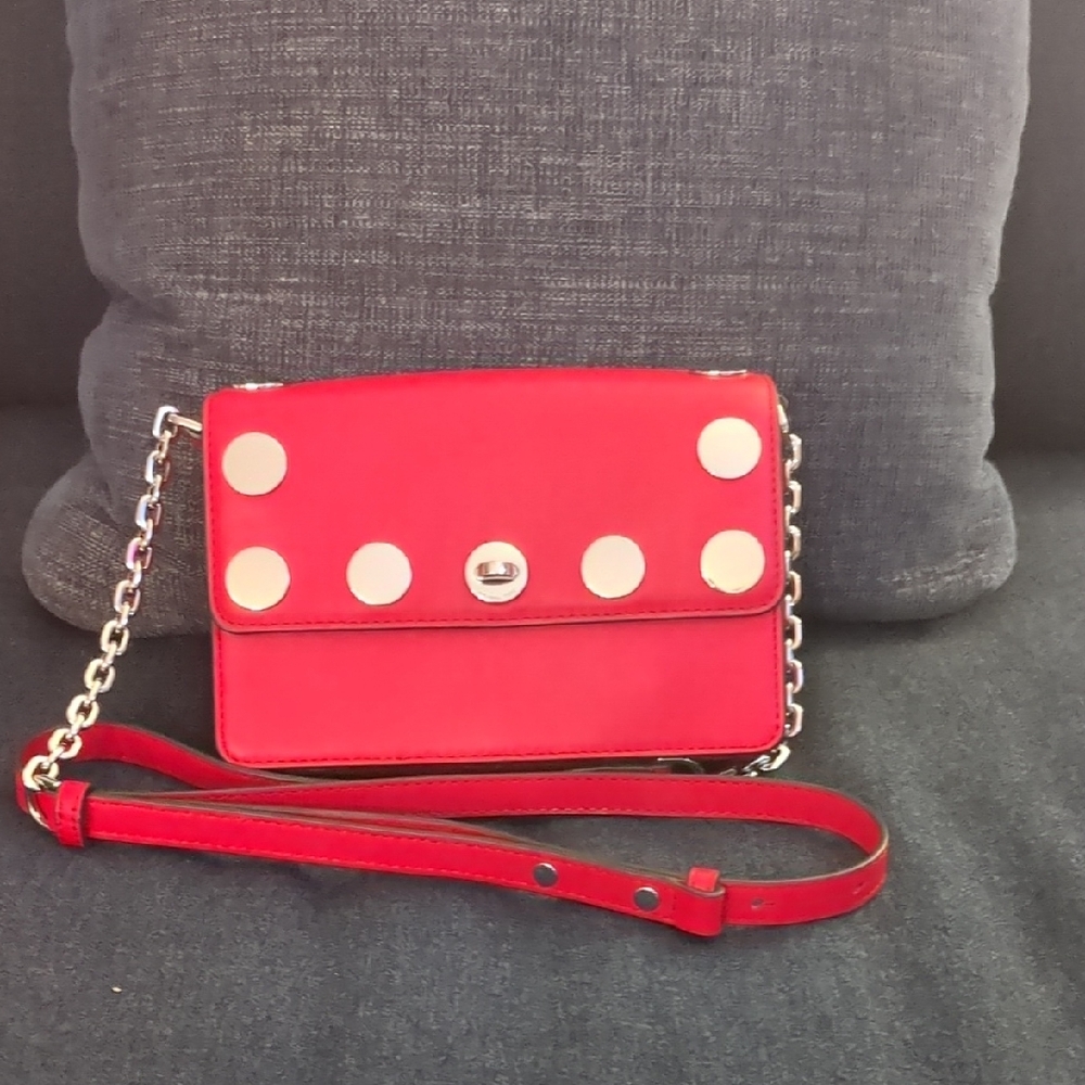Michael Kors Red Crossbody Bag with Silver Studs